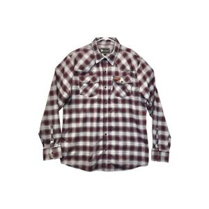 Outback Trading Mens XL Plaid Shirt Long Convertible Sleeve Snap Pockets Western